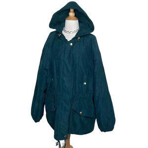 Baxter & Wells 3X plus-size green warm hooded adjustable waist parka coat‎
